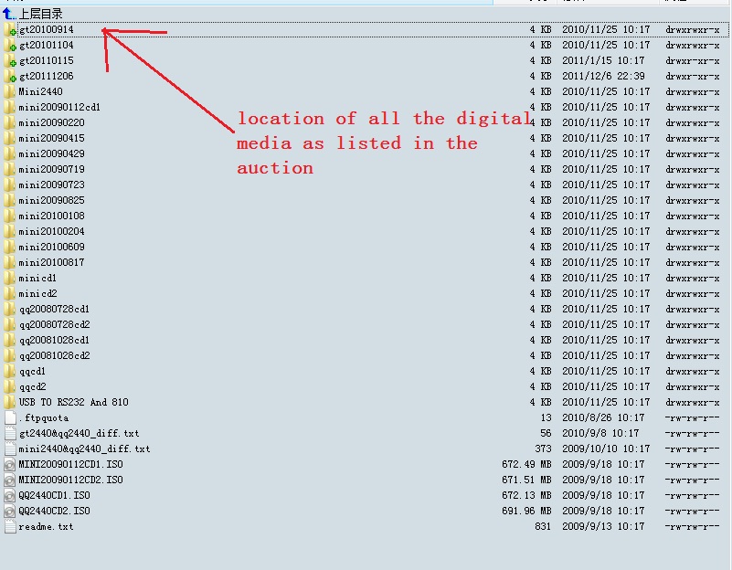 location of all the digital media as listed in the auction.jpg